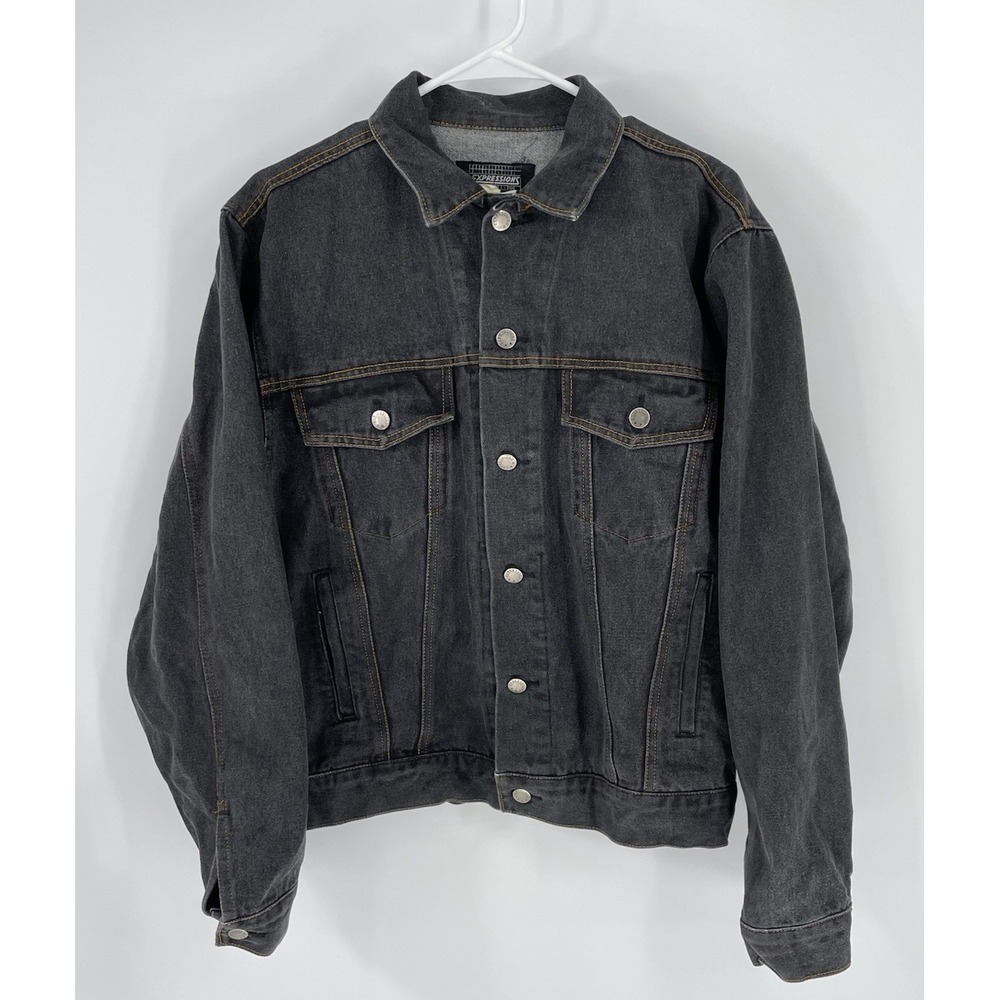 Vintage Expressions Mens Medium 80's Dark Denim Trucker Jacket  See Measurements